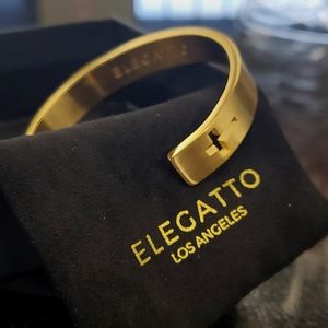 New Elegatto Stavros Gold Cross Cuff Bracelet
